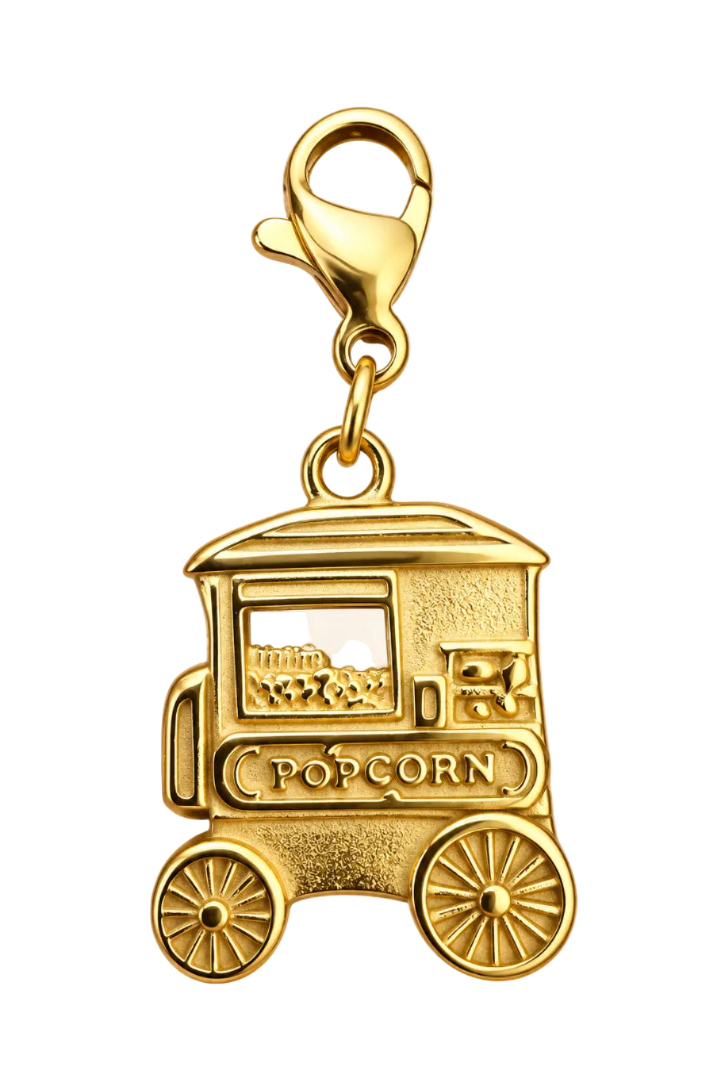 Popcorn Cart Gold Charm