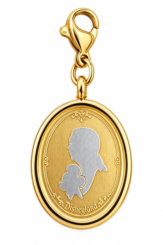 Mick & Walt Silhouette Gold Charm
