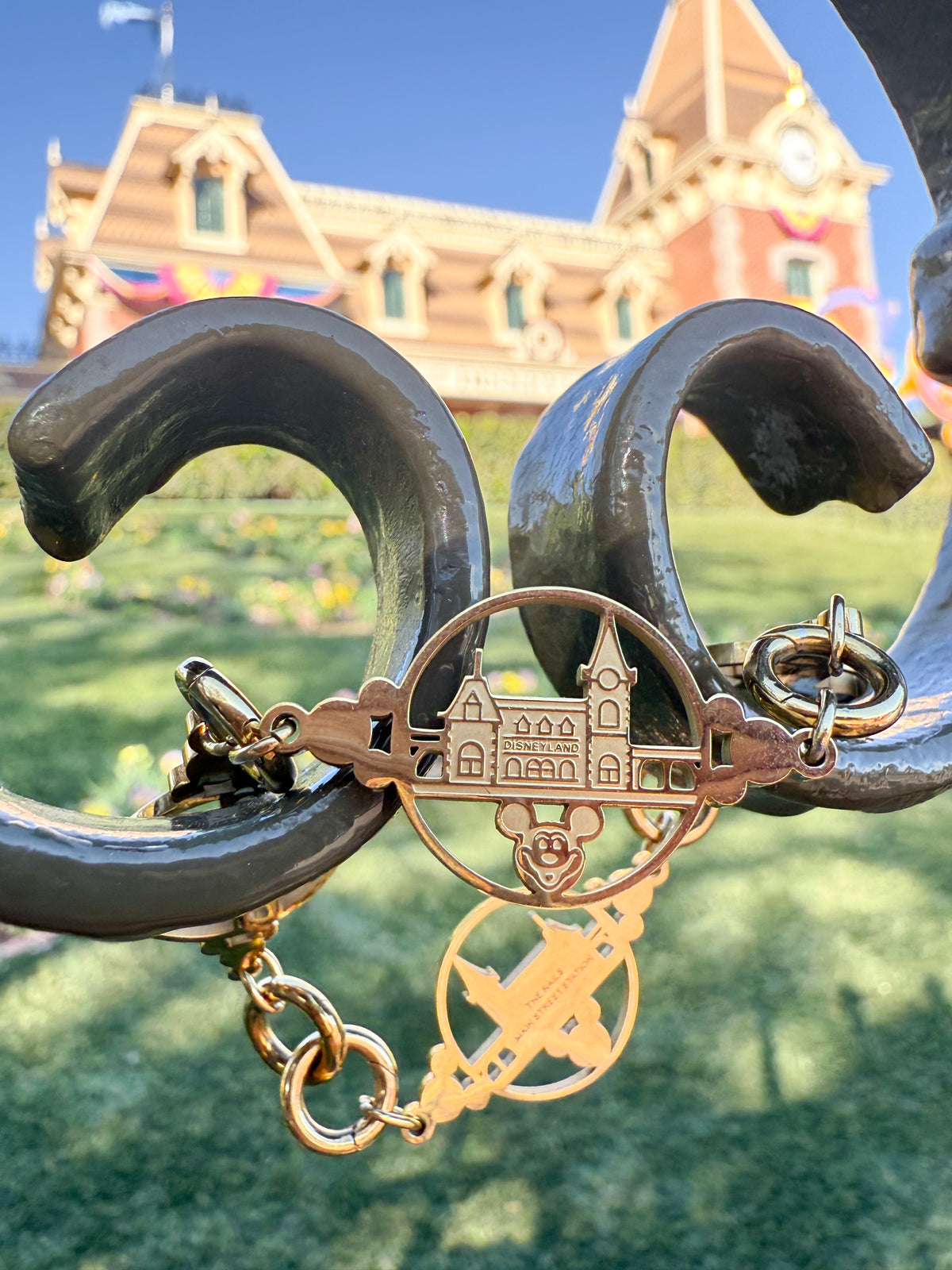 Main Street Train Station Gold Charm