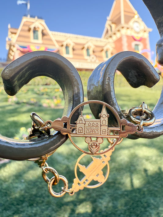 Main Street Train Station Gold Charm