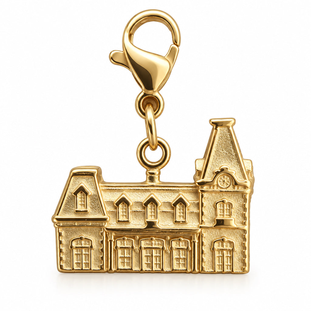 Main Street Train Station Gold Charm